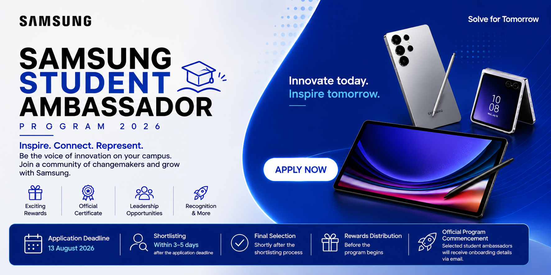 Samsung Student Ambassador Program 2026 — Apply now
